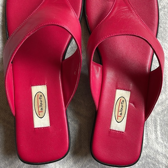 Talbots Red Leather Slide Sandals - Size 8.5 - Picture 10 of 13
